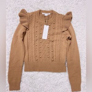 NWT VERONICA BEARD Earl Crew-Neck Cable Knit Sweater